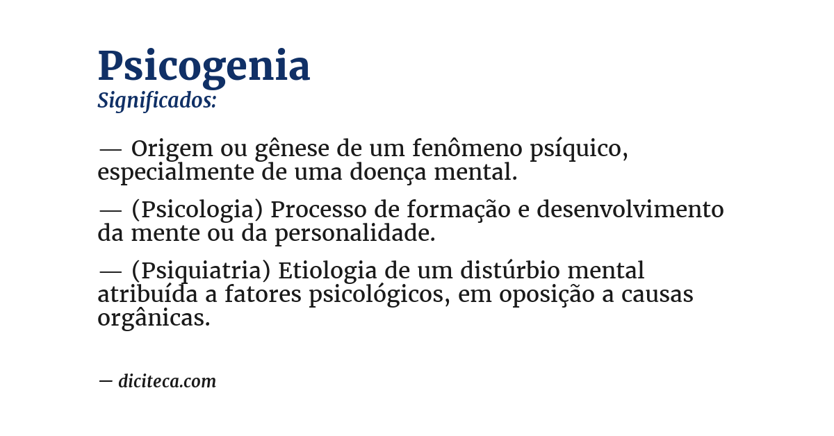 Significado de psicogenia
