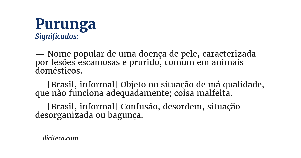 Significado de purunga