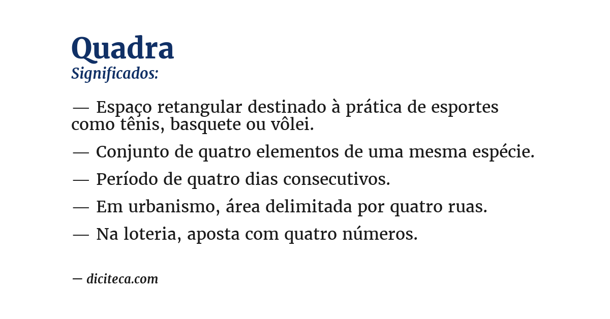 Significado de quadra