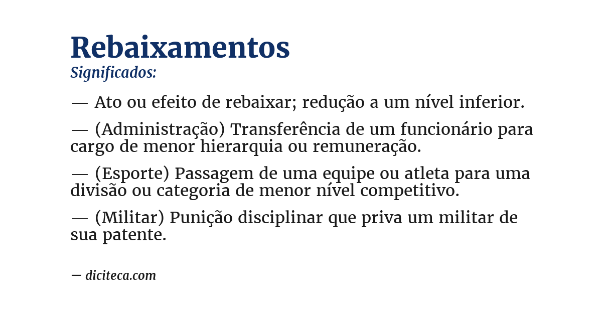 Significado de rebaixamentos