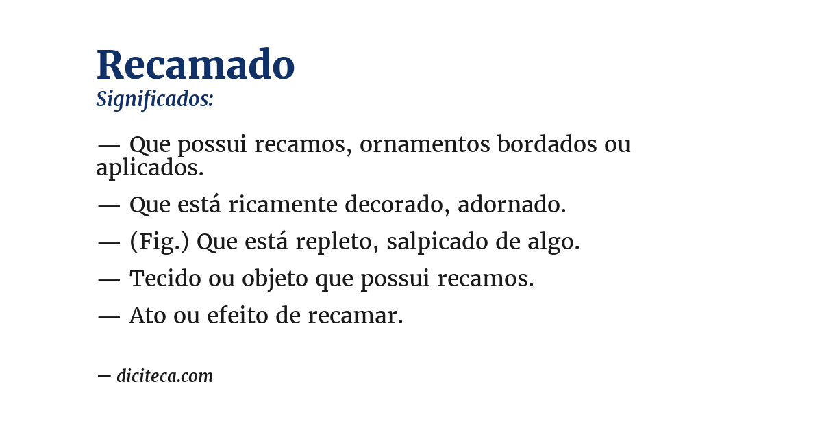 Significado de recamado