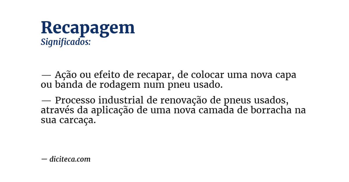 Significado de recapagem