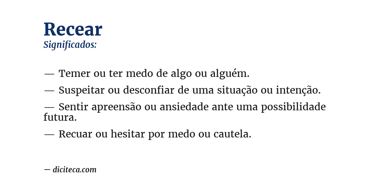 Significado de recear