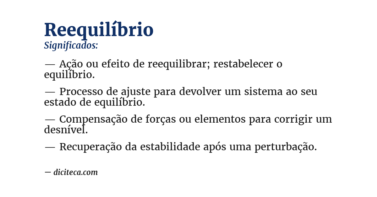 Significado de reequilíbrio