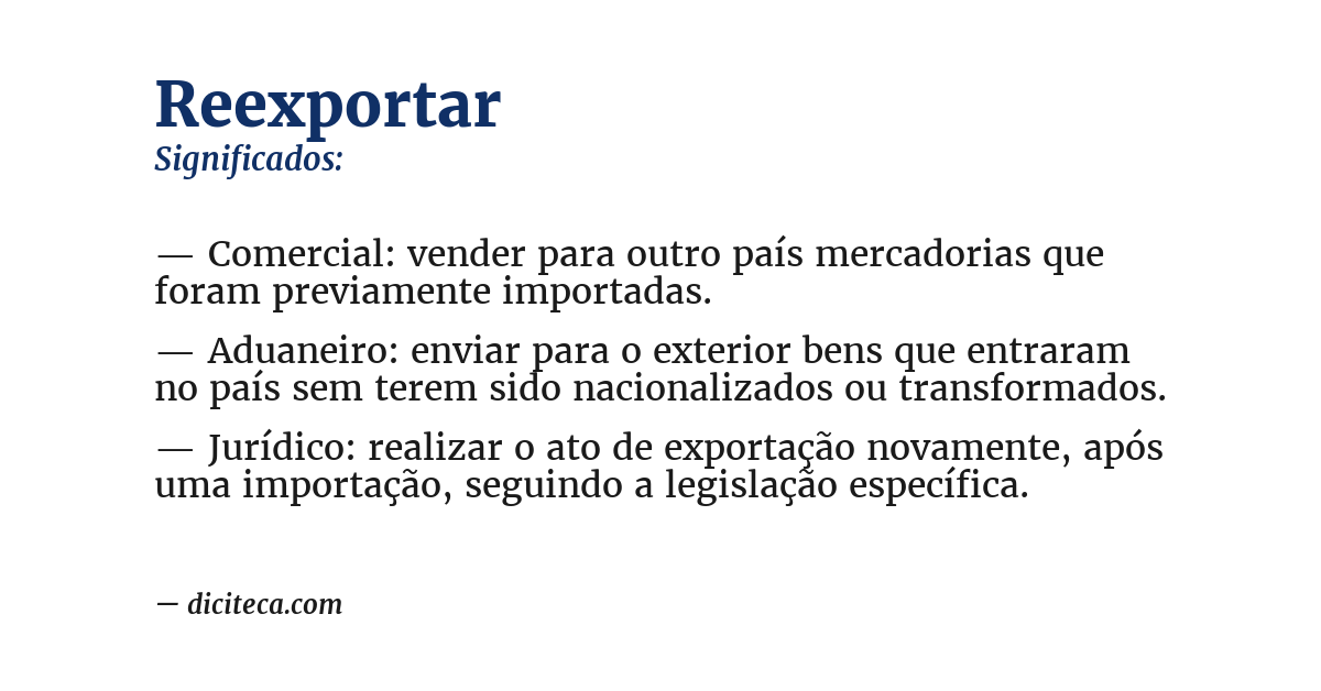 Significado de reexportar