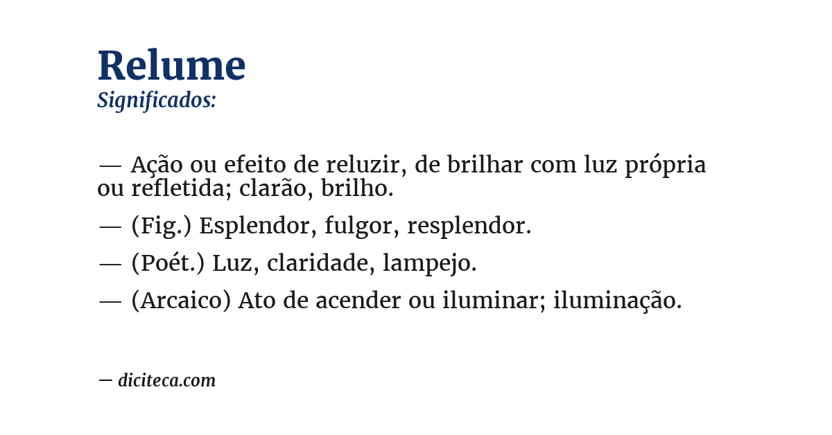 Significado de relume