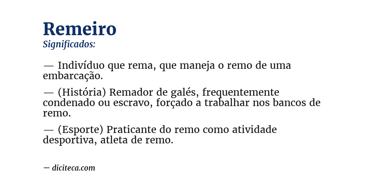 Significado de remeiro