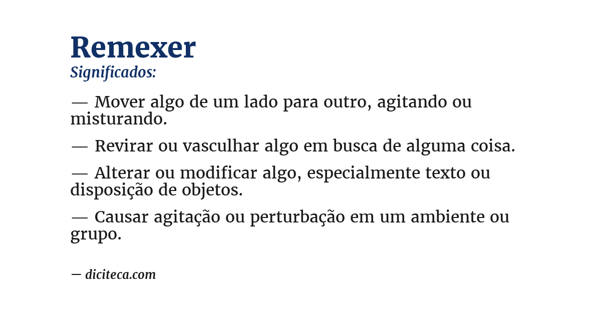 Significado de remexer
