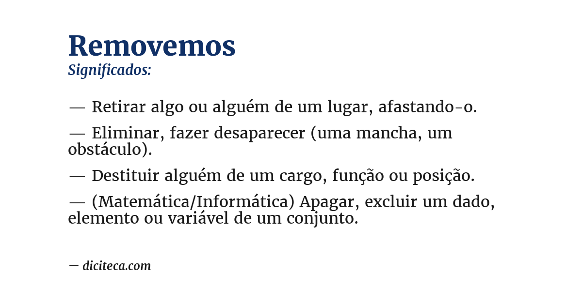 Significado de removemos