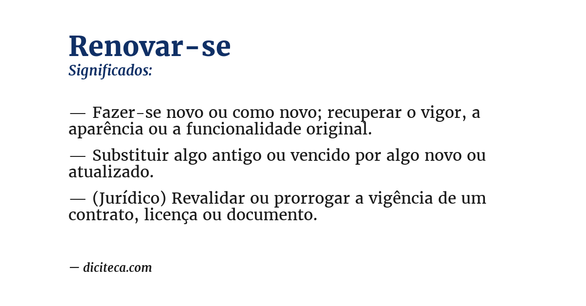 Significado de renovar-se