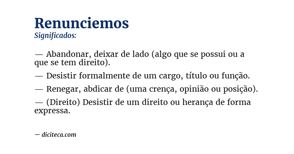 Significado de renunciemos