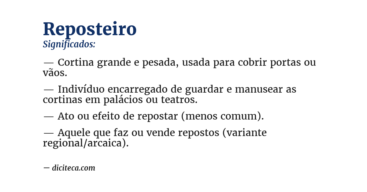 Significado de reposteiro