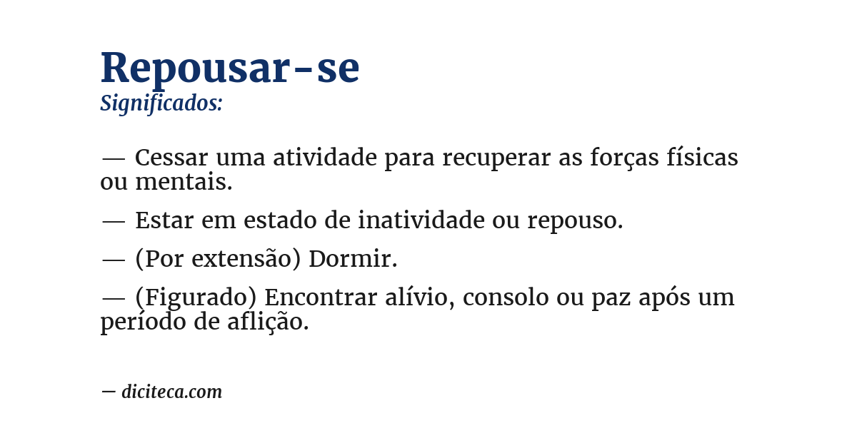 Significado de repousar-se