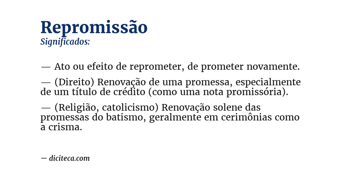 Significado de repromissão