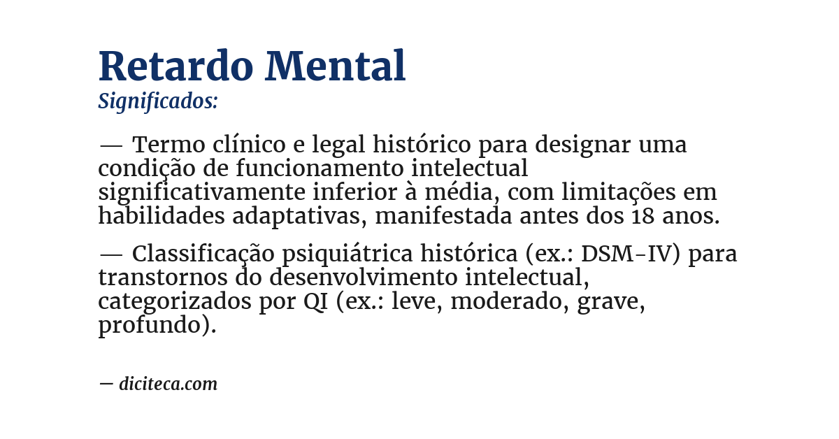 Significado de retardo mental