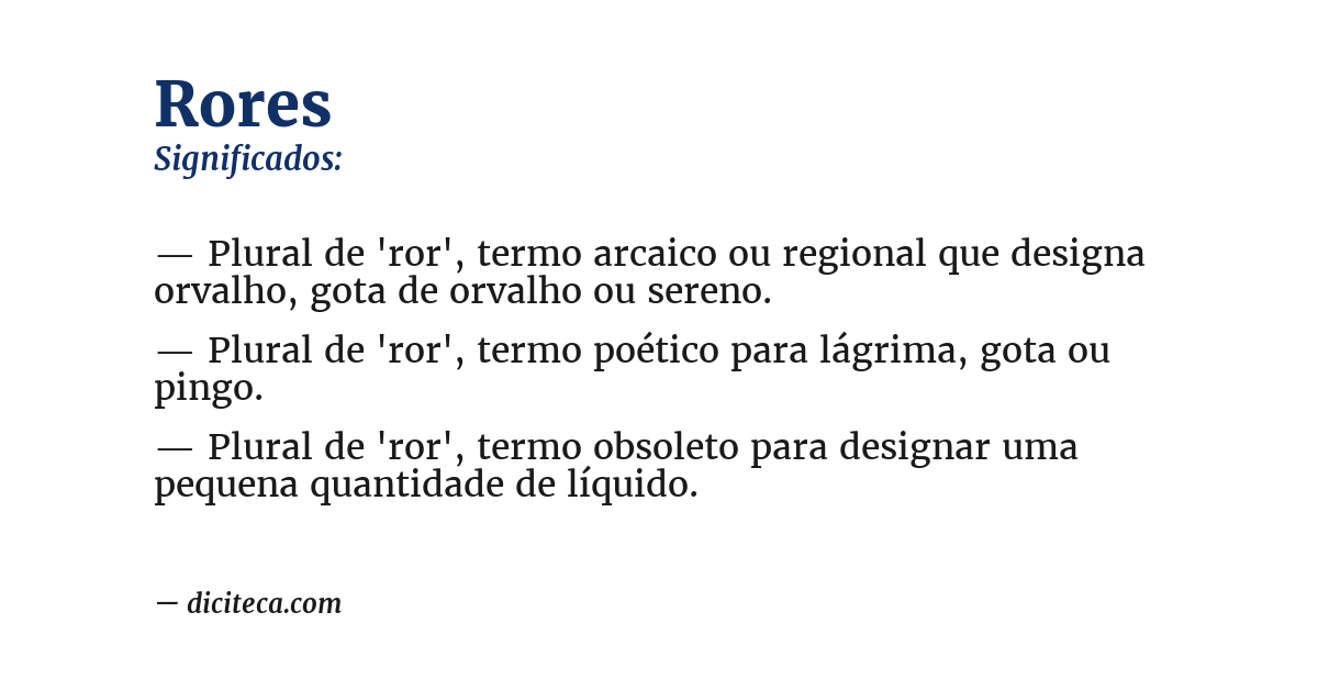 Significado de rores