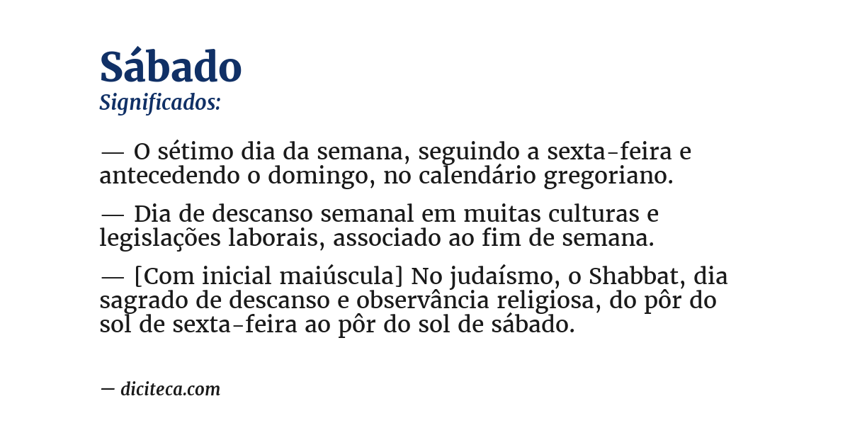 Significado de sábado