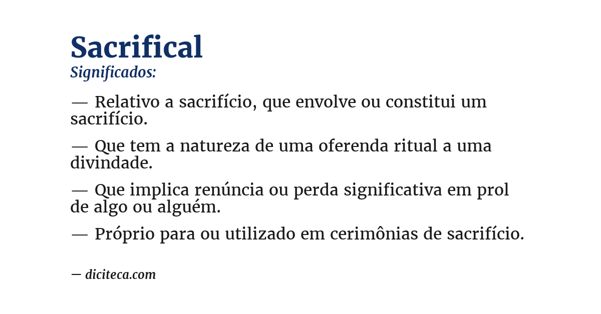 Significado de sacrifical