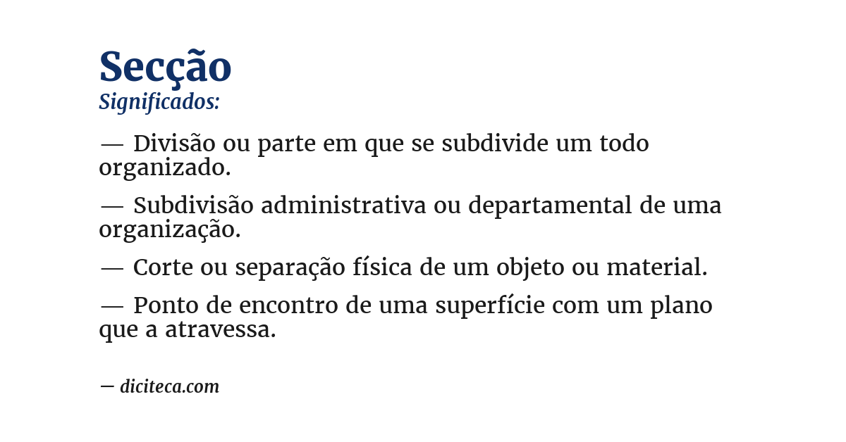 Significado de secção