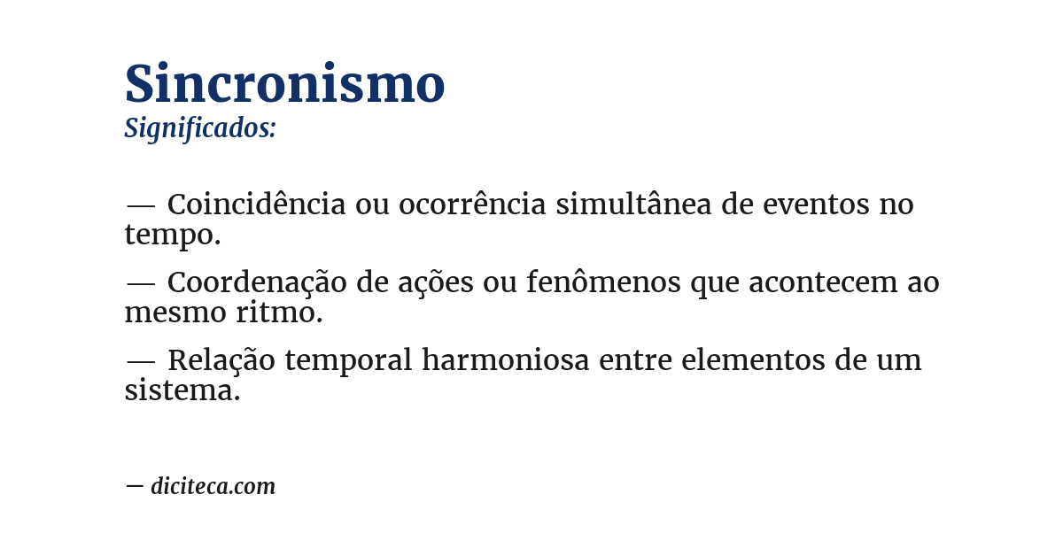 Significado de sincronismo