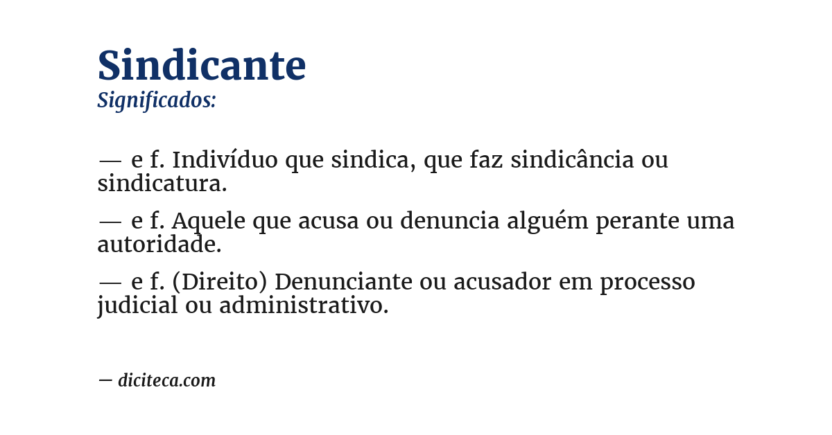 Significado de sindicante