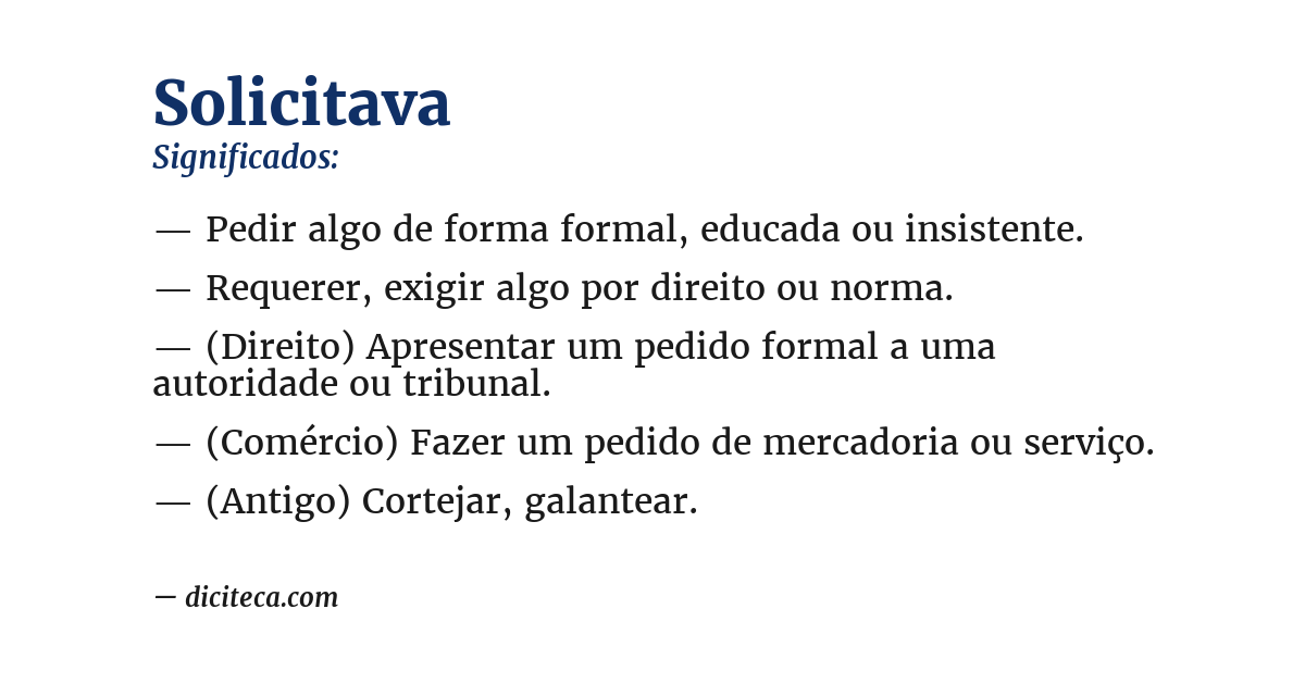 Significado de solicitava