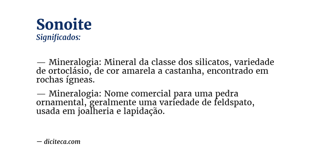 Significado de sonoite