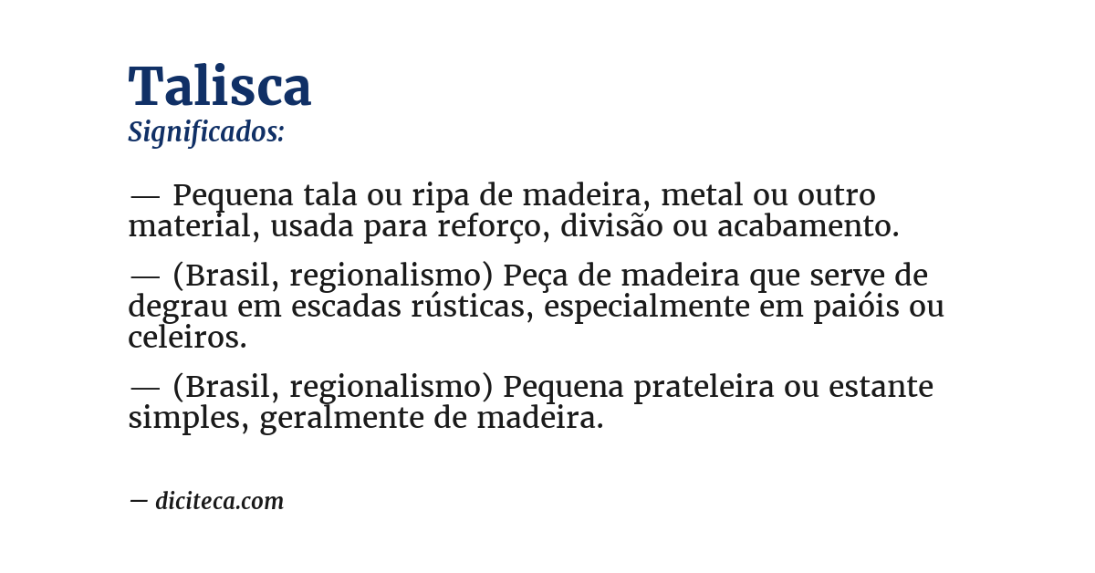 Significado de talisca