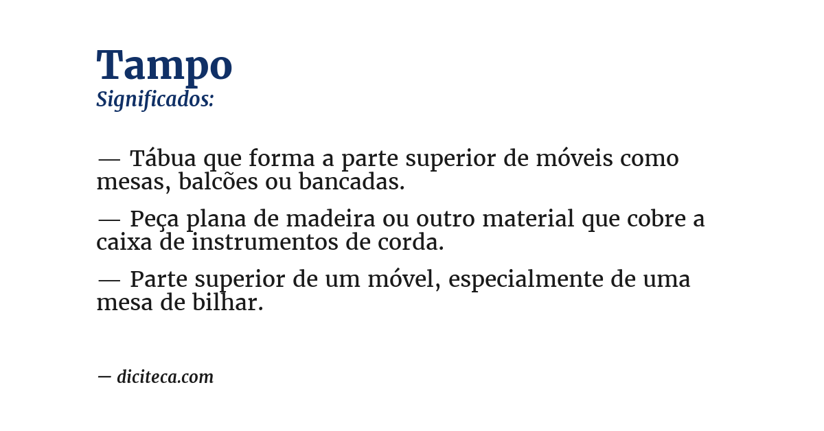 Significado de tampo