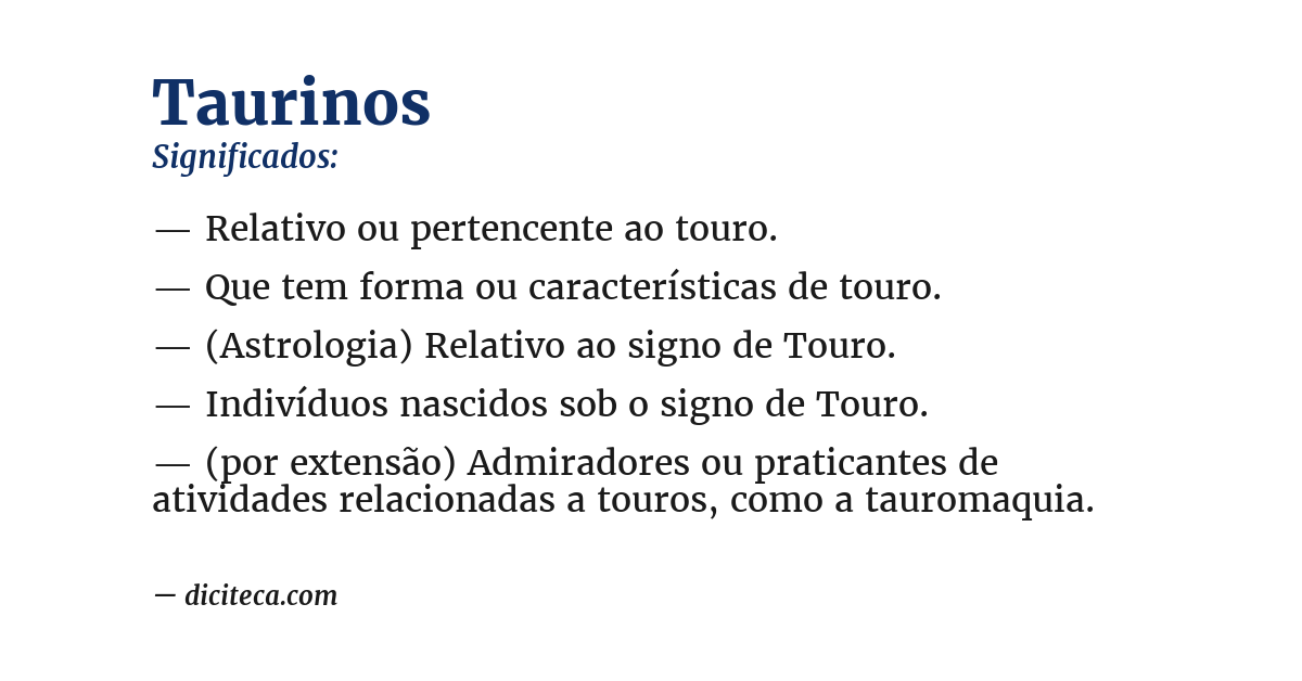 Significado de taurinos