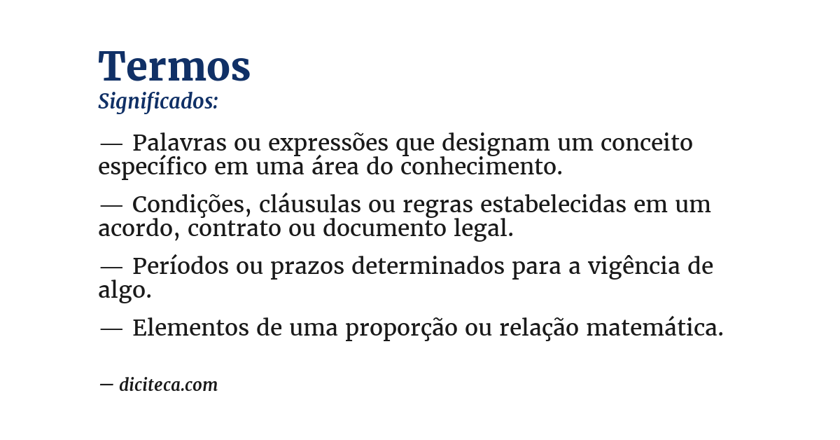Significado de termos