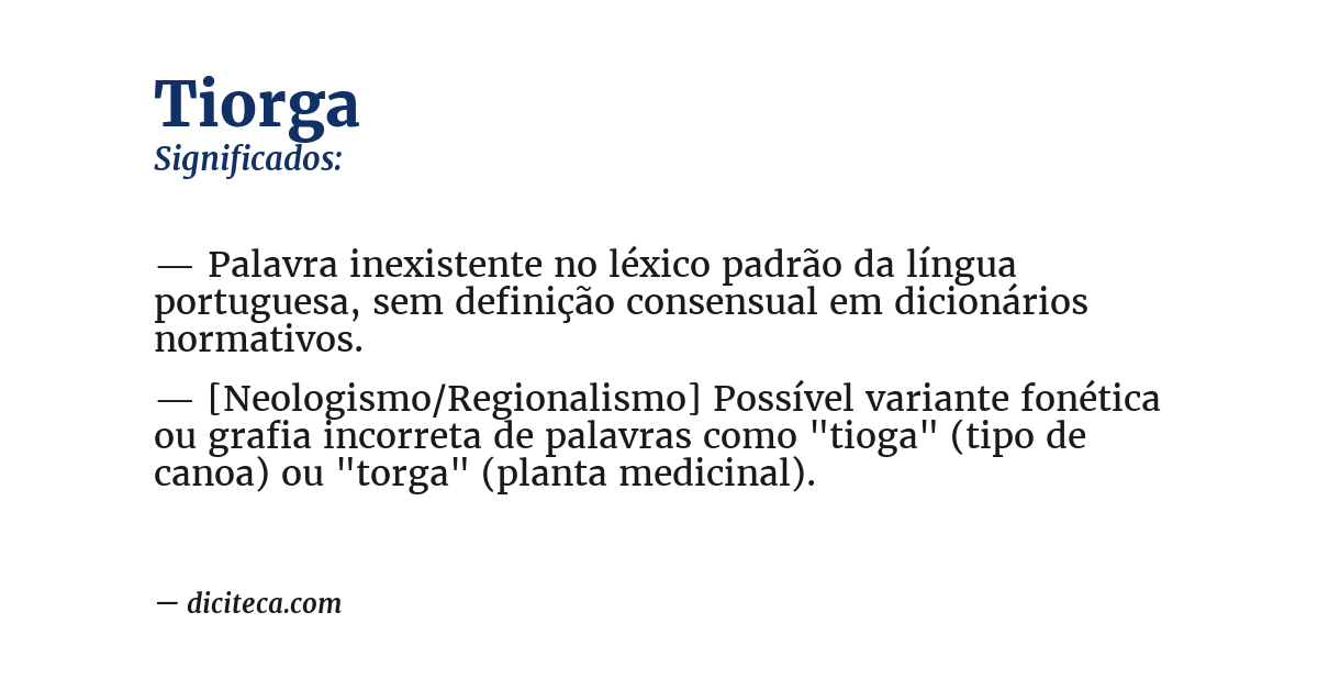Significado de tiorga
