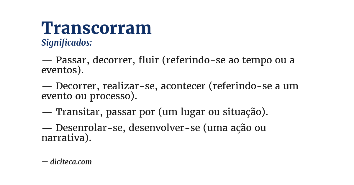 Significado de transcorram