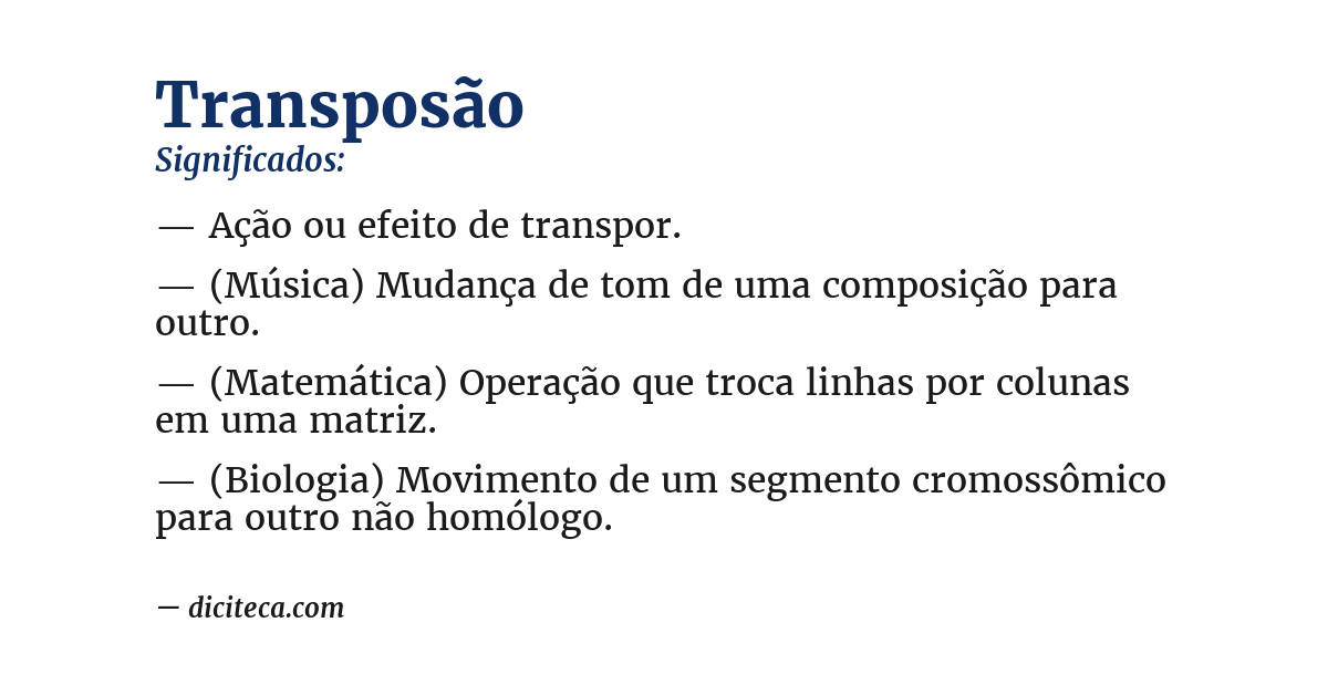Significado de transposão