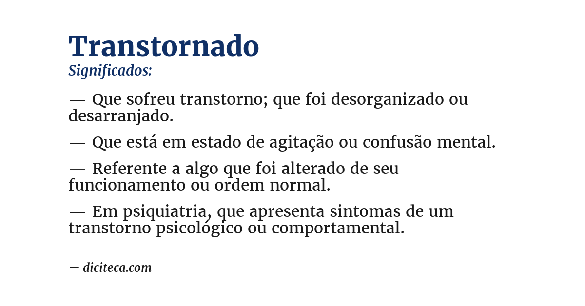 Significado de transtornado