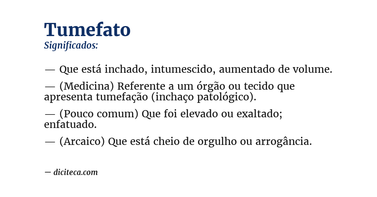 Significado de tumefato
