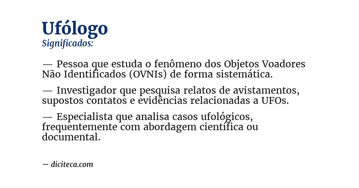 Significado de ufólogo
