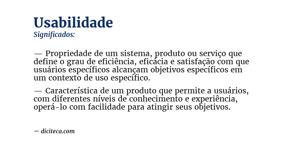 Significado de usabilidade
