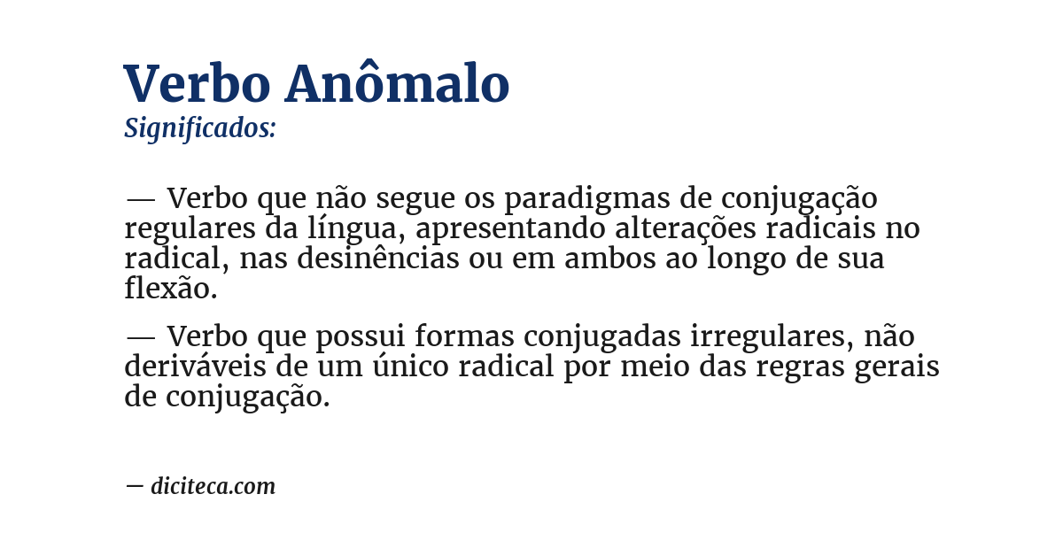 Significado de verbo anômalo
