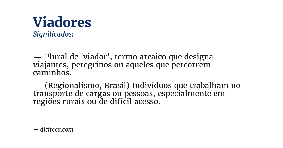 Significado de viadores