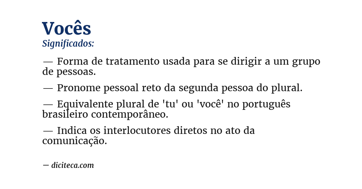 Significado de vocês