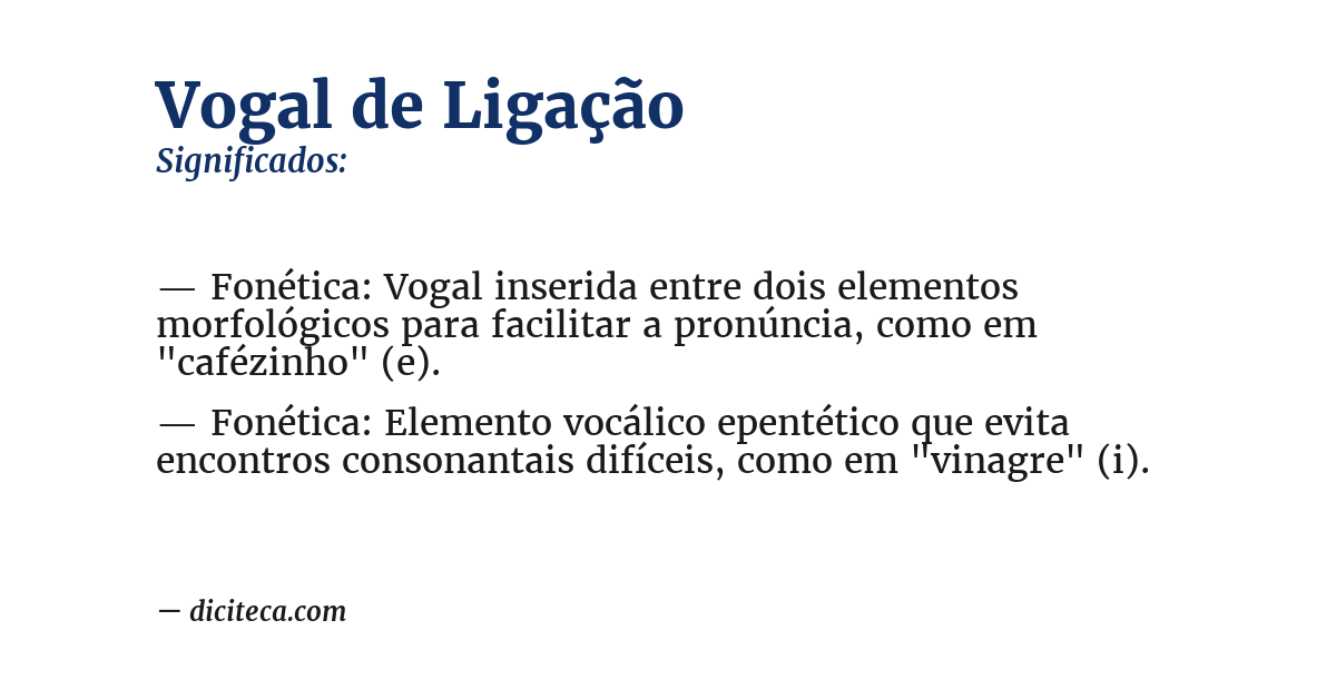 Significado de vogal de ligação