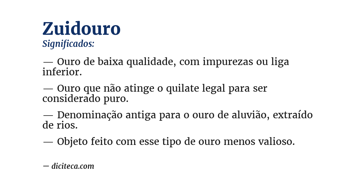 Significado de zuidouro