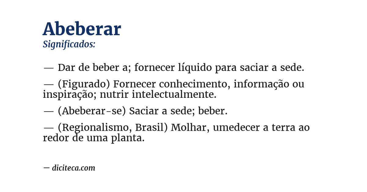 Significado de abeberar