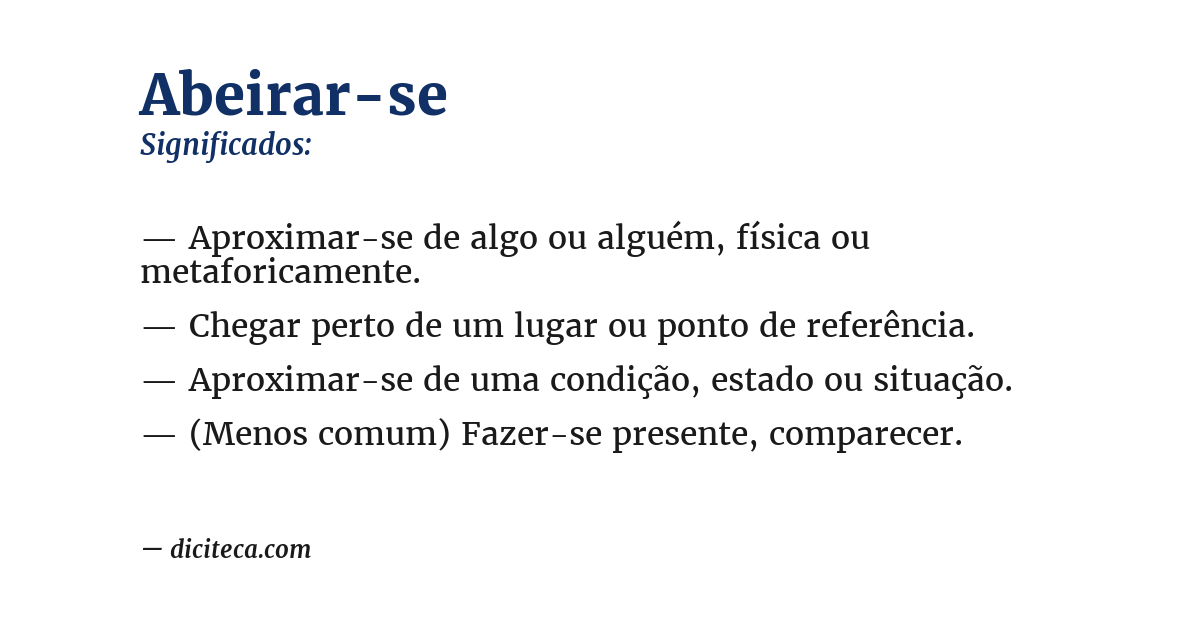 Significado de abeirar-se