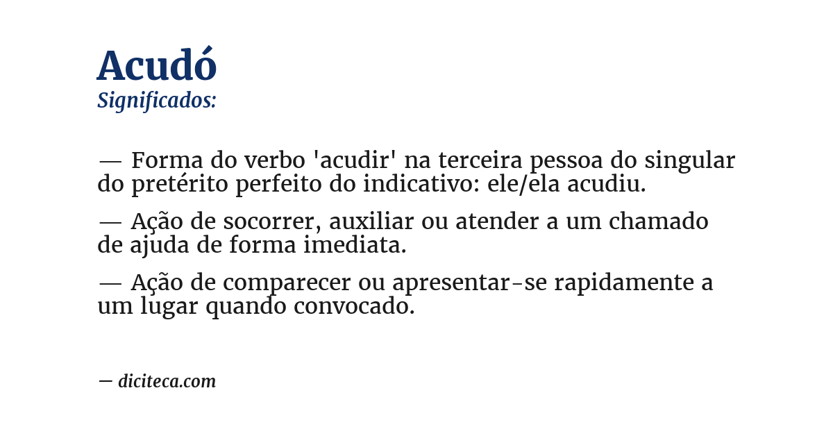 Significado de acudó