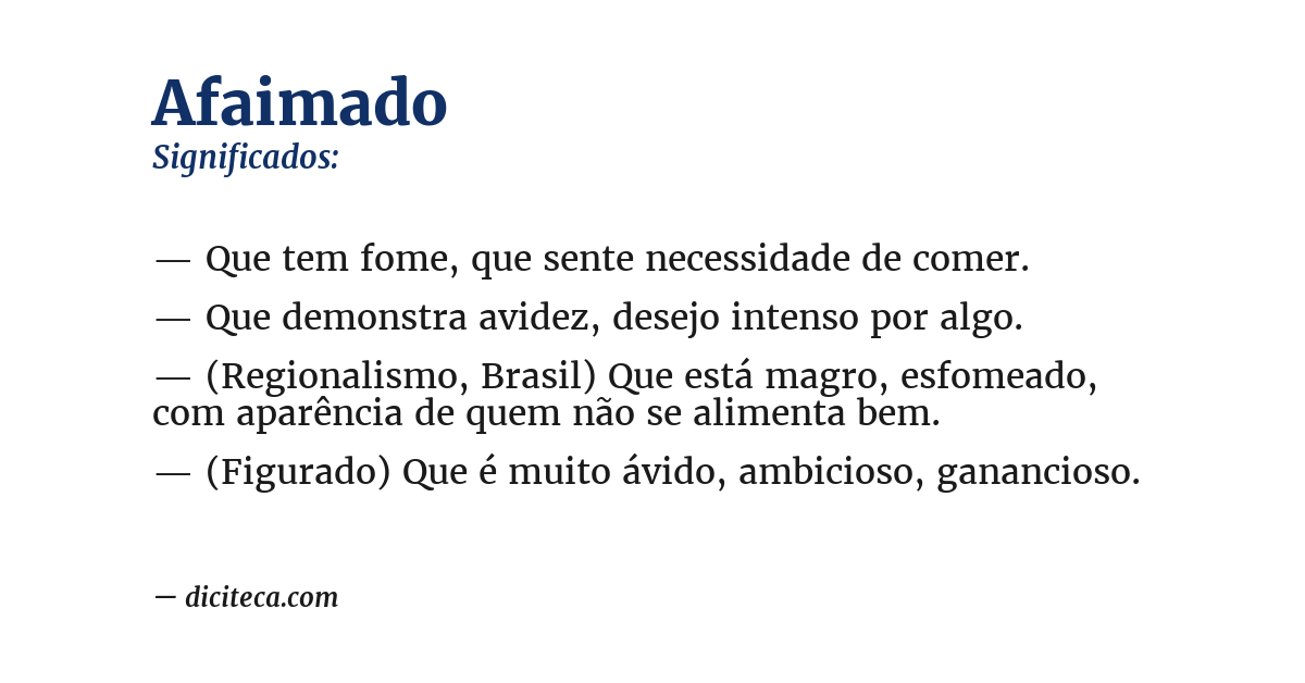 Significado de afaimado