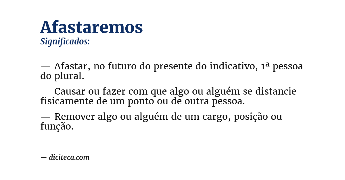 Significado de afastaremos
