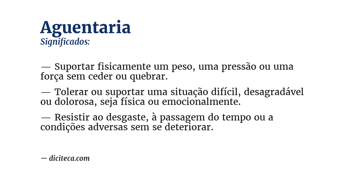Significado de aguentaria
