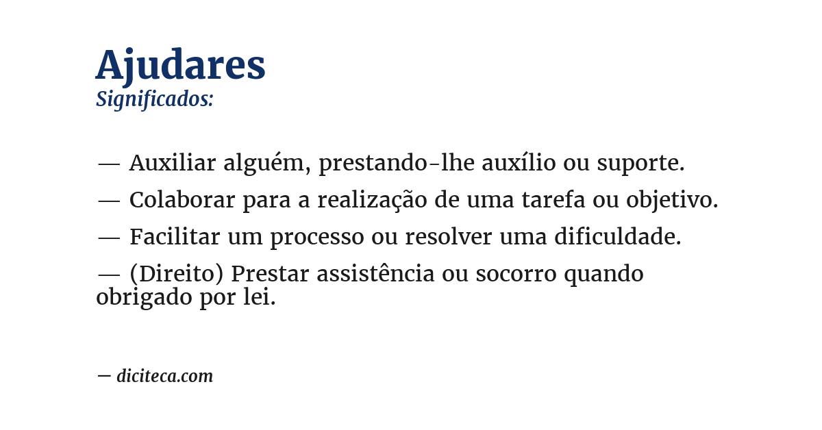 Significado de ajudares